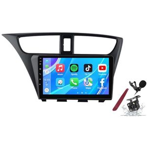 Android 14 Autoradio Sat Navi voor H-onda Civic (2012-2017) 9 Inch Touchscreen Multimedia Speler met Draadloze Carplay GPS Navigatie FM RDS Bluetooth 5G-WiFi SWC DSP,M100s