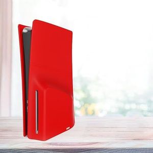 Siliconen hoes voor PS5 Slank, stofhoes, anti-kras stofdichte beschermplaten, skin shell zijplaten, vervanging stofdichte accessoires (rood)