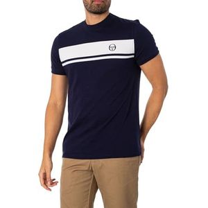 Sergio Tacchini Heren Meester T-Shirt, Navy/White, XL