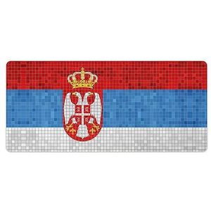 Vlag van Servië Bureaumat Grote Gaming Muismat Antislip Rubber Base Waterdichte Desktop Schrijven Pad Protector