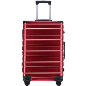 Lichtgewicht Koffer Klassieke Aluminium Frame, Felle Kleurenkoffer Met TSA-slot, Geen Ritssluiting, Met Stille Wielen Koffer Bagage(Color:F,Size:29"")