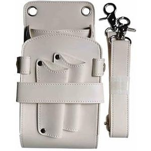 Een kapper, een heuptas, PU leren schaar gereedschap organizer heuptas for kapper verpakking van 5 veelkleurig(White)