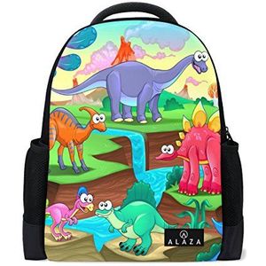 My Daily Grappige Dinosaurs Cartoon Rugzak 14 inch Laptop Daypack Bookbag voor Travel College School