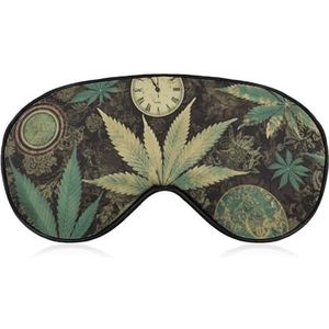 Slaapmasker, zacht, comfortabel oogmasker met verstelbare riem, oogbedekking, een bladerdeeg in de tijd, wiet, marihuanaoogschaduw voor mannen en vrouwen, werk, reizen