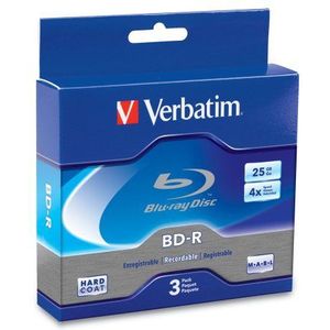 Verbatim 96434 4x Blu-ray Single Layer Recordable Disc BD-R 3-Disc zilver
