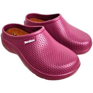 Tuinklompen voor dames, instappers, brede pasvorm, comfortabele schoenen, uitneembare binnenzool, boerderij, verpleegster, camping, zomer, Druif, 38 EU