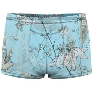 Schets Vogels En Bloemen Heren Boxer Slips Sexy Shorts Mesh Boxers Ondergoed Ademend Onderbroek Thong