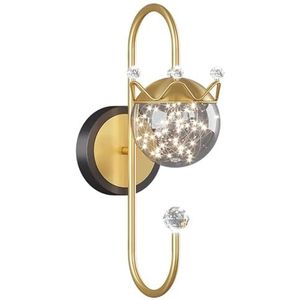 Wandlamp voor Binnen Glazen Bol Moderne Blaker Wandverlichting, Ijdelheid Licht Messing Badkamer Verlichtingsarmaturen Boven Spiegel Woonkamer Slaapkamer Hal(Size:B)