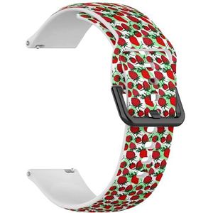 RYANUKA Compatibel met Amazfit GTR 2e / GTR 2 / GTR 3 Pro/GTR 3 / GTR 4 (Strawberry Fresh Berry Healthy) 22 mm zachte siliconen sportband armband armband, Siliconen, Geen edelsteen