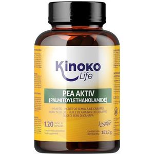PEA Palmitoylethanolamide AKTIV 120 capsules. Gemicroniseerde erwt met hoge biologische beschikbaarheid. Met koudgeperste virgin plantaardige olie. Levagen-kwaliteit. Niet gmo. Erwtensupplement.