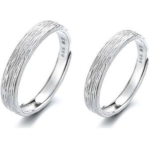 S999 Sterling Zilver Mark Paar Ring Paar Eenvoudige Ring Sieraden Cadeau (Color : Couple's Ring_Adjustableopening)