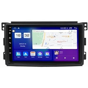 Android 14 2 Din Autoradio Stereo Voor Mercedes Benz Smart 2006-2009 9 Inch Touchscreen Autoradio Auto-accessoires Multimedia Videospeler Ondersteuning Stuurbediening(T2 8Core 8+128G)