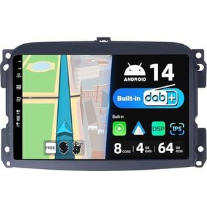 JOYX Android 14 Autoradio Geschikt Voor Fiat 500L (2012-2016) - Ingebouwde DAB DSP CarPlay Android Auto - 4G+64G - Camera + MIC - 10.1 Inch 2 DIN - Stuurbediening Dual Band WIFI Fast-Boot Bluetooth