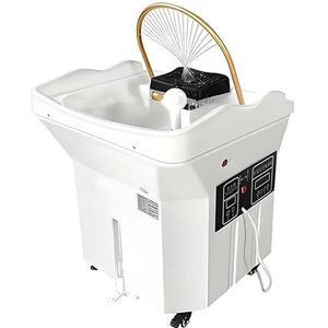 LYNNEYING Professionele hoofdspamachine,watercirculatie hoofdspasysteem,60 liter gro-te capaciteit met watervalfunctie,stoombegassing en lichttherapie,voor schoonheidssalons(Fumigation,White)