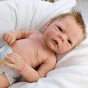 50 Cm Reborn Baby Poppen, 20 Inches Kunstmatige Reborn Baby Pop Siliconen Vol Lichaam, Beste Verjaardag Kerstcadeau Set Geschikt Voor 3-Jarige,Boy