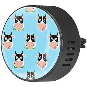 BestIdeas 2 STKS Vent Clips Auto Luchtverfrisser met Leuke Cartoon Koe Op Blauwe Achtergrond, Aromatherapie Essentiële Olie Diffuser