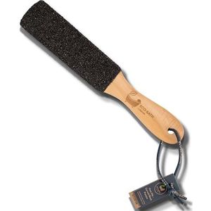 Natuurlijke puimsteen voetvijl harde huidverwijderaar voor vrouwen en mannen - gebogen stijl zwarte kleur eelt & dode huidverwijderaar voor voeten met houten handvat