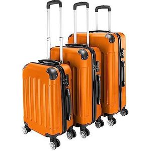 Harde bagage Set Van 3 Koffers Handbagage Krasvaste Slijtvaste Koffer Koffers Met Wielen Oranje Koffersets Soepel in gebruik