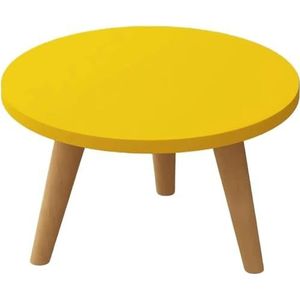 ZWQOZ Ronde/vierkante salontafel houten nestbank bijzettafel kleine eettafel woonkamer slaapkamer meubels eindtafel woondecoratie (kleur: geel, maat: 50 cm x 33 cm)