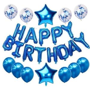 25 stks/set Happy Birthday ballonnen set, folie brief ballon, kinderen verjaardagsfeestje Babay douche decoratie (kleur: zwart, maat: andere)