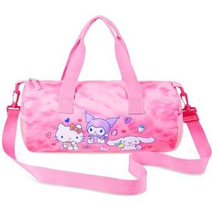 Hello Kitty Duffle Bag Sport Meisjes Tieners Kawaii Dans of Gym Tas Overnacht Weekend Reistas Vakantie Cinnamoroll Kuromi Vrouwen, roze, 38x20x20cm, Plunjezak