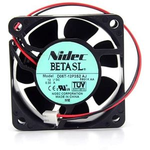 Original D06T-12P3S2 AJ 6025 0.3A 12V 2-wire double ball cooling fan