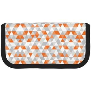 gopoo Driehoeken Patronen Leuke Canvas Potlood Pouch - Georganiseerde Opslag voor Reizen & Dagelijks Gebruik Etui, Make-up Pouch