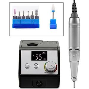 Nagelvijl elektrisch, 35000 RPM draagbare standaard elektrische nagelboormachineset, draadloze boormanicure pedicure nagelpolijstmachine(Nero)