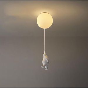 TONFON Cartoon beer plafondlamp Schattige beer vangen ballon plafondlamp Noordse ijsbeer plafondlamp for woonkamer slaapkamer eetkamer keuken studeerkamer gang hanglamp(Color:A,Size:7.88'')