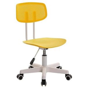 Bureaustoelen Armloze bureaustoel Comfortabele en verstelbare bureaustoel Ademend gaaskussen Computerstoelen Lendensteun Verstelbare (Color : Yellow)