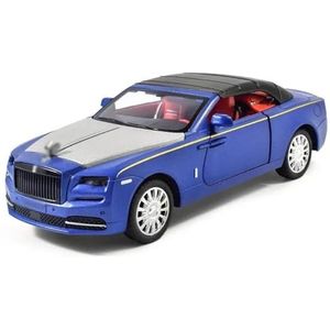 Mini Legering Klassieke Auto Voor Rolls-Royce Schaalmodel 1:32 Speelgoedauto Simulatie Diecasts Speelgoedvoertuigen Geluidsverzameling Speelgoed (Color : Blue)