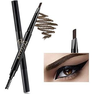 NICEFACE Wenkbrauwverf Wenkbrauwpotlood Donkerbruin Double Ended Precision Waterproof Brow (Dark Brown # 2)
