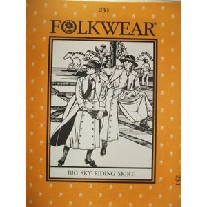 Folkwear #231 Big Sky Riding Skirt Western Cowgirl Sewing Kostuum Patroon van FolkWear