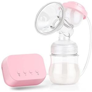 Elektrische borstkolf melkfles zuigelingsmelkzuigelingsmelder USB aangedreven fles BPA gratis baby borstpomp voeden enkele borstpompen draagbare anti-overloop pijnvrij sterke zuigkracht (kleur: roze)