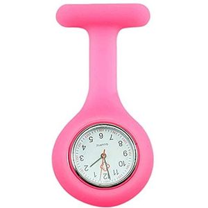 Yojack Gepersonaliseerd zakhorloge effen kleur Clip-on analoog digitaal schattig siliconen verpleegster horloge broche opknoping mouw horloge gegraveerd horloge (kleur: roze)
