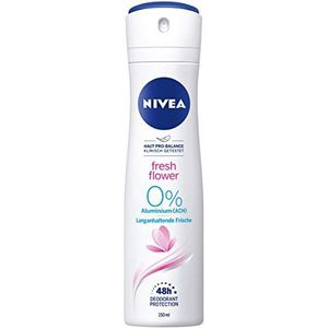 NIVEA Fresh Flower Deospray (150 ml), deodorant zonder aluminium (ACH), met frisse bloemengeur, deodorant met 48 uur bescherming, verzorgt de huid
