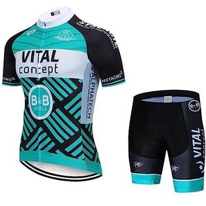 TOPVTT MTB Kleding voor Mannen Wielertruien & Shorts Set met Gel Gewatteerde Zomer Ademend Cycle Jersey Heren