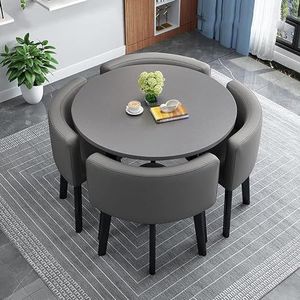 XIANGLV Eettafelset voor 4 vergaderzalen tafel ronde tafel en stoelen eetkamer tafel set voor 4 kleine ronde eettafel ronde keukentafel cirkel keukentafel (A29,90x90x75cm)