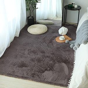 Area RUG, Ultra Soft Natural Faux Konijnenbont RUG, ELLD Silky Non-Shed Super Zachte Smooth Area Mat,Gray purple,200 x 300 cm