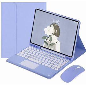 Toetsenbordhoes voor Samsung Galaxy Tab S10 FE Plus 13.1 inch 2025, Magnetisch Afneembaar Draadloos Toetsenbord met Bluetooth Muis,Purper