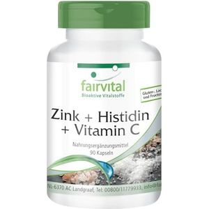 Fairvital | Zink + Histidine + Vitamine C - kwartaal voorraad - VEGAN - 90 capsules