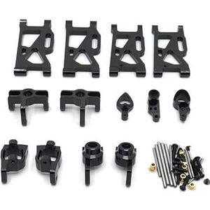 Upgrade-set van metalen afstandsbedieningsauto's (zesdelig) for WLtoys 144010 144001 02 124017-16-18 124019(Svart)