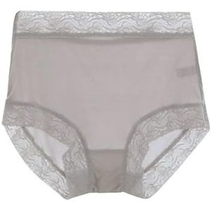 Naadloos Mulberry Zijden Ondergoed Dames Middelhoge Taille Comfortabele Slip Grote Maten Sneldrogende Slipjes Lingerie Zijden Kruis (Color : Gray, Size : M/Medium)