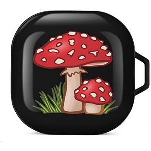 Magic Mushrooms Oordopjes Hoesje Compatibel met Samsung Hard Shell Beschermhoes Zwart-Stijl