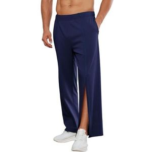 Heren Tear Away Track Pants Zip Off Basketball Trouser Post Surgery Sweatpants Met Ritspijpen Met Volledige Rits M-3XL, Zip Off Basketball Rehabilitation Jogging Sportbroek(Blue A,M)