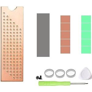 Hztuang M.2 NVMe SSD 0,8 mm koellichaam voor M2 2280 Solid State-harde schijf, koperen koellichaam met thermopad, SSD-radiator voor laptop