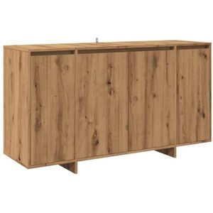 vidaXL Dressoir 135x41x75 cm bewerkt hout artisanaal eikenkleur, opbergkast, dressoir kast, bijzetkast, wandkast, opbergkastje, dressoirkast