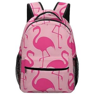 Roze Flamingo Leuke Rugzak Casual Dagrugzak Schoudertas Lichtgewicht Rugzak Voor Sport Reizen Outdoor