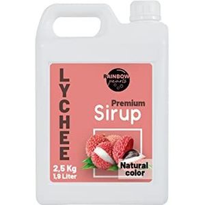 Dranken siroop vruchtensiroop Bubble Tea Tea Siroop concentraat 2,5 kg - 100% veganistisch, glutenvrij, zonder kunstmatige kleurstoffen (lychee)