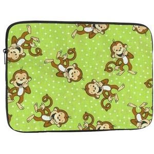 Groene Slimme Aap Print Laptop Sleeve Mode Lichtgewicht Laptop Case Computer Tas Voor 10-17 Inch Notebook Tablet 10 inch